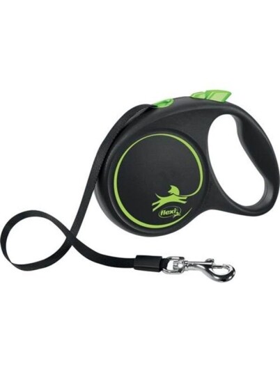 Flexi Black Design M Hundebånd 5m Grønn Maks 25kg