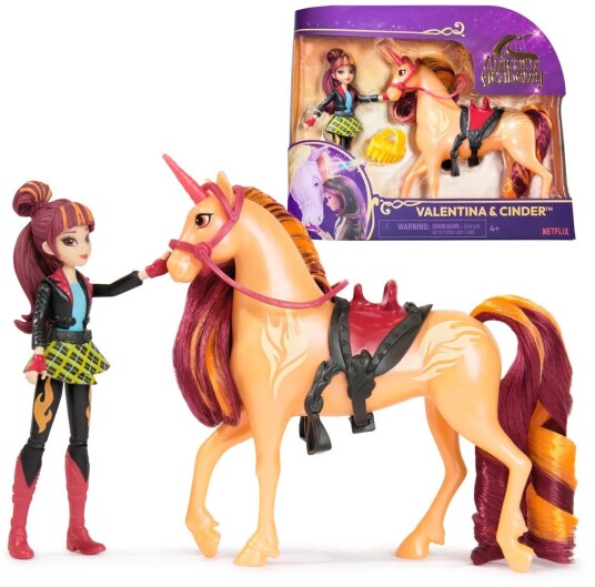 Unicorn Academy Figursett Valentina & Cinder med 5 deler – Plastfigur for barn 4+ år