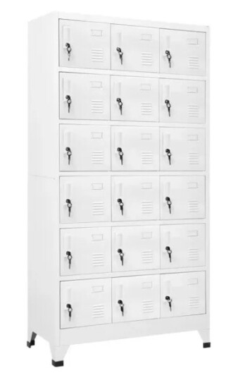 vidaXL Garderobeskap med 18 rom metall 90x40x180 cm vidaXL Garderobeskap med 18 rom metall 90x40x180 cm