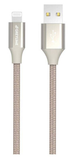 GreyLime Braided USB-A til MFi Lightning Kabel Beige 1 m