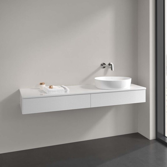 Villeroy & Boch Antao Servantskap med 2 skuffer 160x50x19 cm u/lys Hvit Høyglans