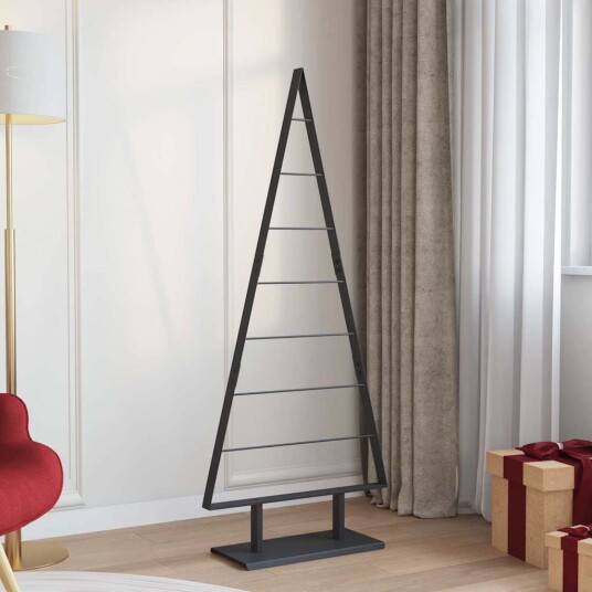  Metall juletre med stativ Svart 150 cm Stål