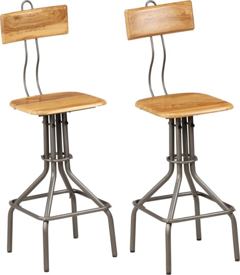 Barstoler 2 stk gjenvunnet heltre teak 8718475600336 Barstoler 2 stk gjenvunnet heltre teak 8718475600336