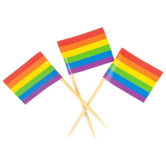 Cacas  Pride flagg med trepinne 12 stk
