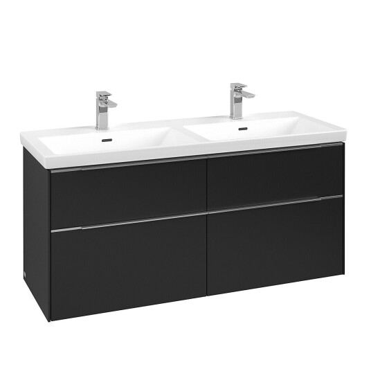 Villeroy & Boch  Subway 3.0 Servantskap m/4 skuffer 1272x576x478 mm Vulkansort Matt