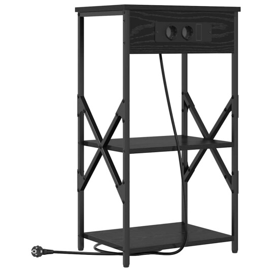 Sengeskaps 2 pcs Svart eik 41 x 31 x 76 cm Konstruert tre Sengeskaps 2 pcs Svart eik 41 x 31 x 76 cm Konstruert tre