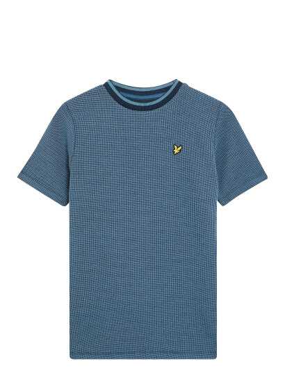 Lyle & Scott Two Tone Waffle T Shirt Blue 14 15