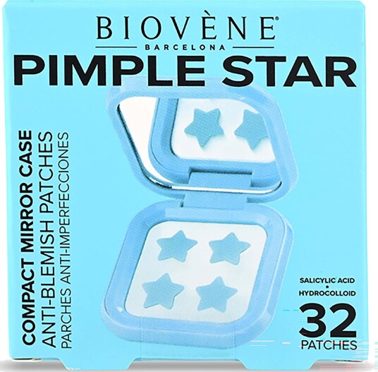 Biovène PIMPLE STAR PATCHES & MIRROR CASE Blue Pimple Patches Anti-B