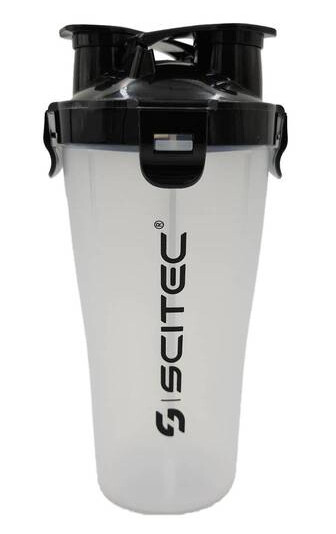 SCITEC NUTRITION Scitec Plasic Dual Shaker 700 ml, transparent risteflaske