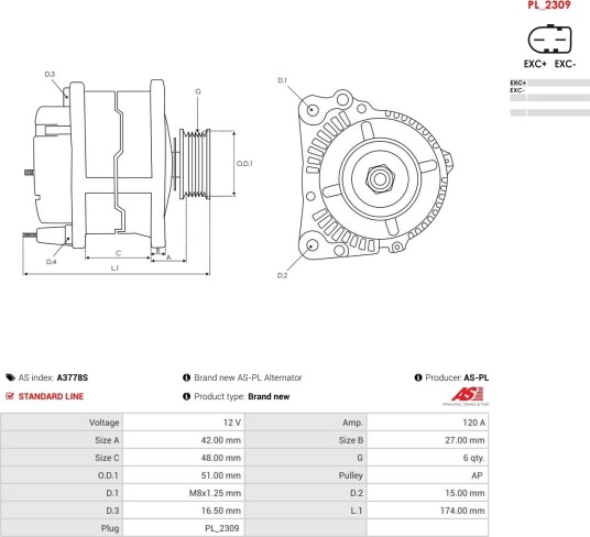 AS-PL A3778S Dynamo