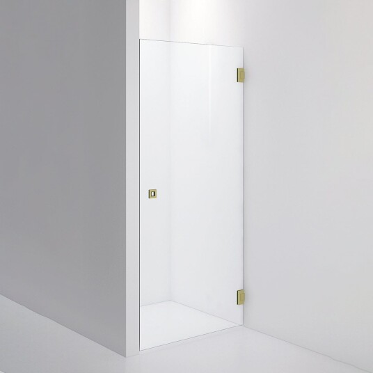 INR Iconic Nordic Rooms Dusjnisje ARC 2 Måltilpasset Brushed Brass / Opal Klart Glass