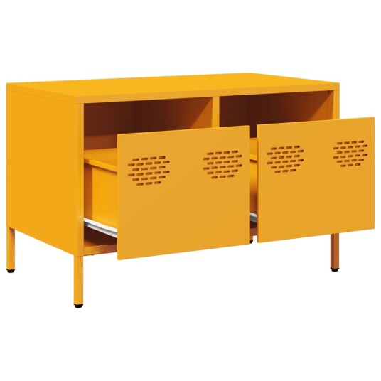 TV-benk sennepsgul 68x39x43,5 cm kaldvalset stål 8721102929922 TV-benk sennepsgul 68x39x43,5 cm kaldvalset stål 8721102929922