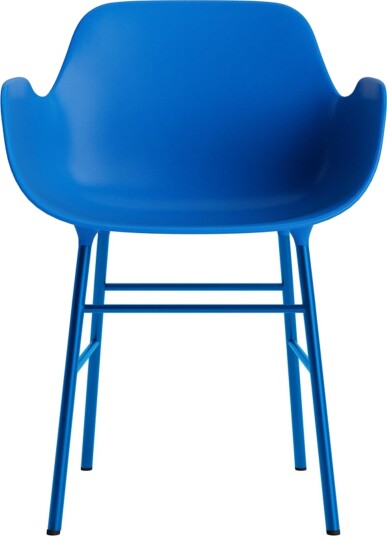 Normann Copenhagen Form Spisestuestol med Armlener Blå/stål