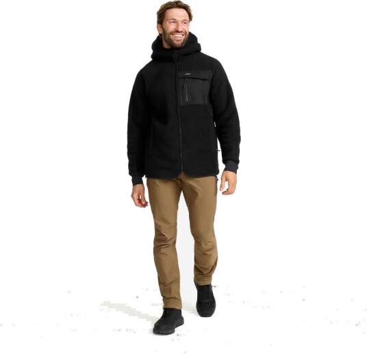 Revolutionrace Sherpa Hoodie Herre Caviar 3XL Herre Overdeler Fleece & midlayers