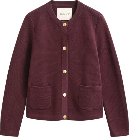 Gant Cotton Cardigan Burgundy L