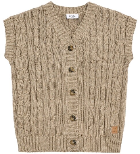 Hust And Claire Hust & Claire Princo Kabelstrikket vest til barn biscuit 116