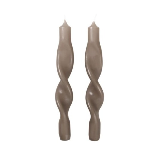 Broste Copenhagen Twisted Candles Ø2,4xH23cm Linen 2stk Broste Copenhagen Twisted Candles Ø2,4xH23cm Linen 2stk
