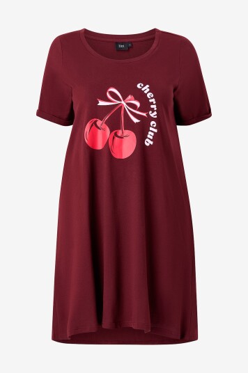 Zizzi Nattkjole mAlly S/S Abk Dress Rød