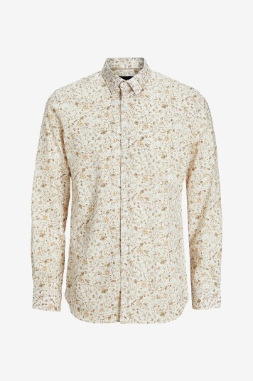 Jack & Jones - Skjorte jprBlabarnes Print Dobby L/S Shirt - Hvit