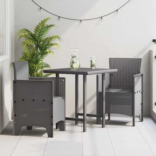  Hagestoler 2 stk Lysegrå Poly Rattan