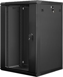 Lanberg Rack Skap Veggmonterbar Svart Ral 9004 18U 19" Lanberg Rack Skap Veggmonterbar Svart Ral 9004 18U 19"