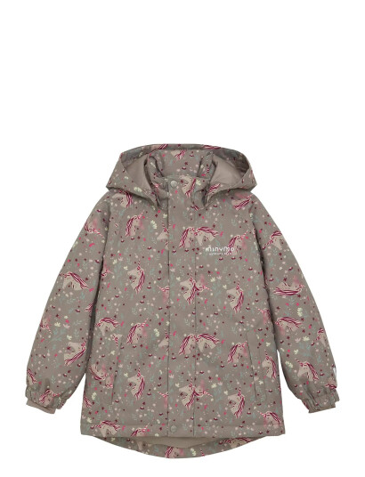 Minymo Snow Jacket Aop Brown 80 Minymo Snow Jacket Aop Brown 80