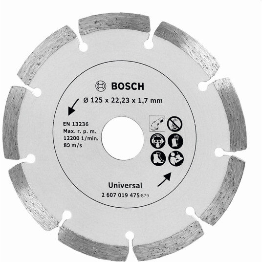 Bosch Ø125 mm Diamantkappeskive for Bygningsmaterialer - 1,7 mm Bredde