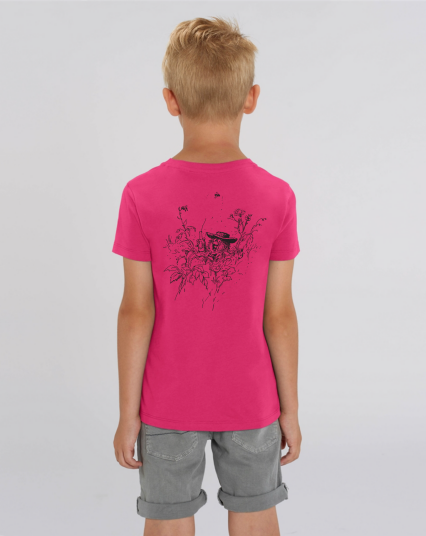 Huset Aukrust Ludvig bær Raspberry t-skjorte 3-4 år