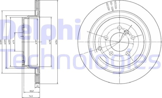 DELPHI BG4021C Bremseskive