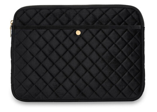Fan Palm Black Quilted Velvet Laptop Sleeve Fan Palm Black Quilted Velvet Laptop Sleeve