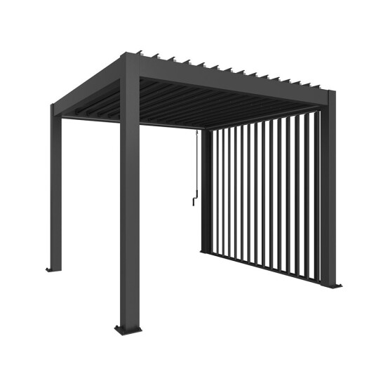 Biohort Sideveggsrist for pergola 4m metallisk kvartsgrå