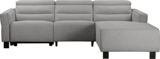 Reclinersofa med hjørne Loft24 Hjørnesofa Loft24 Carpari med manuell recliner Grå1 Høyrevendt Belfast stoff