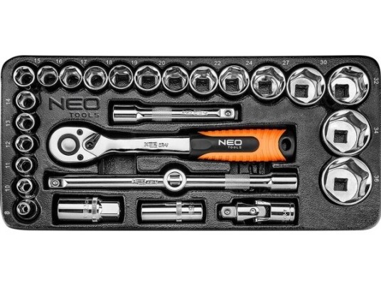 Neo 1/2" Verktøymodul med 27 Deler og Justerbar Støtte 10-26 Mm Neo 1/2" Verktøymodul med 27 Deler og Justerbar Støtte 10-26 Mm