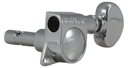 Grover 406c Mini Locking Rotomatics W/round Button, Single, Chrome L