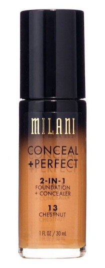 Milani Conceal + Perfect 2in1 Foundation + Concealer 13 Chestnut 30 ml Foundation Milani Conceal + Perfect 2in1 Foundation + Concealer 13 Chestnut 30 ml Foundation