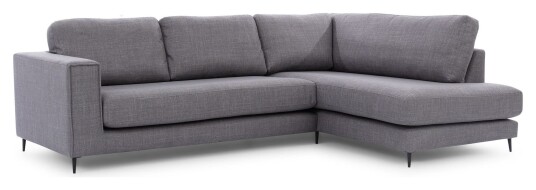 Juvila PALMA Sofa m. chaiselong 3-pers. open høyre, Antracit Unoliving