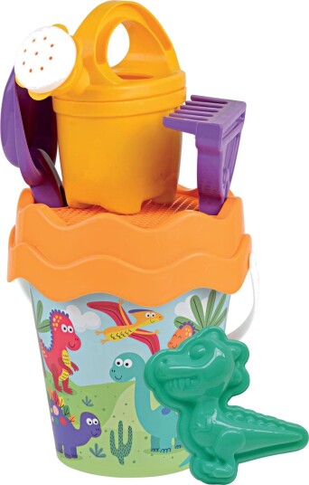 Androni Dinosaur Sandsett Bøtte Sil Sandform Spade Rive Vannkanne 6 Deler Androni Dinosaur Sandsett Bøtte Sil Sandform Spade Rive Vannkanne 6 Deler