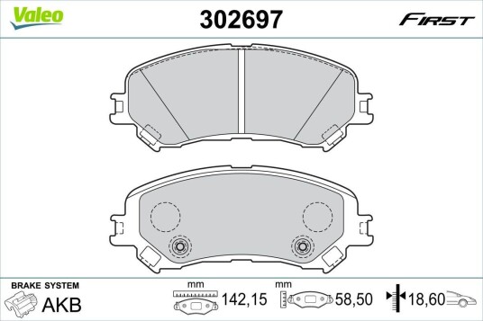 Bremseklosser VALEO 302697