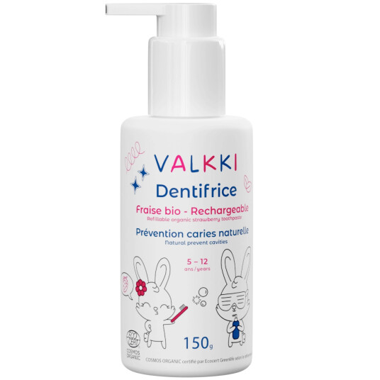Økologisk Barnetannkrem Valkki Strawberry 150g Pumpeflaske