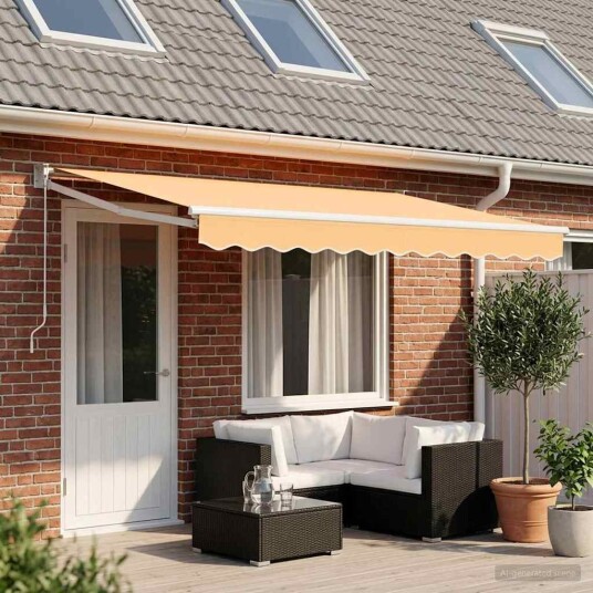 vidaXL Uttrekkbar markise sand 4 x 2 m 100% polyester og aluminium