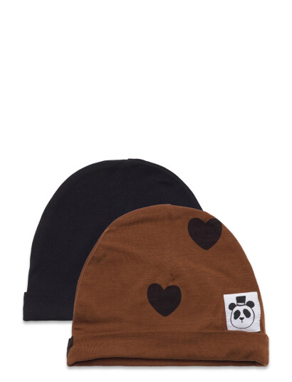Mini Rodini Basic Hearts Baby Beanie 2-Pack - Multi/patterned - 40-42