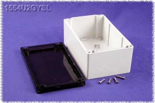 Hammond Electronics 1554U2gysl Universalskap 200 X 120 X 90 Polykarbonat Grå 1 Stk