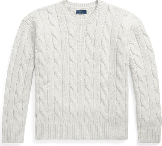 Polo Ralph Lauren Relaxed Fit Cable Knit Sweater   Grey   S