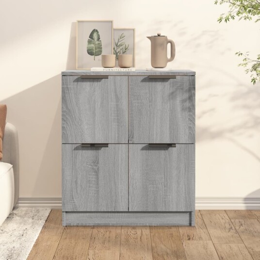 vidaXL Skjenk grå sonoma 60x30x70 cm konstruert tre vidaXL Skjenk grå sonoma 60x30x70 cm konstruert tre