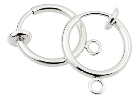 2-pack sølvklipp på ørering av falske piercing for ethvert anheng