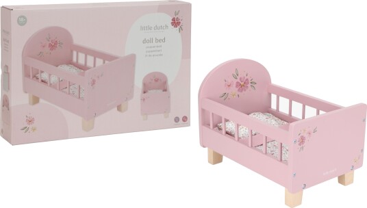 Little Dutch Little Dutch Doll Bed Fsc With Textiles Pink ONE SIZE