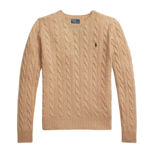 Polo By Ralph Lauren julianna langarmet strikkegenser beige og brun