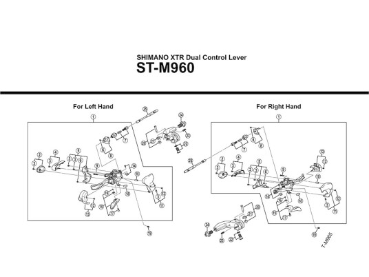 Shimano XTR deksel til høyre girspak modell ST M960