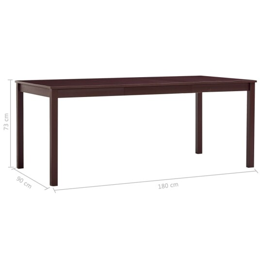 vidaXL Spisebord mørkebrun 180x90x73 cm furu vidaXL Spisebord mørkebrun 180x90x73 cm furu