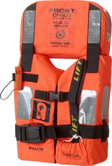 Redningsvest for barn BALTIC M.E.D./Solas Foam MK3 Child Orange 15-43 kg